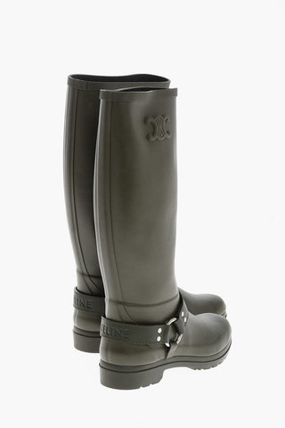 Rubber RAIN Boots with Biker Detail