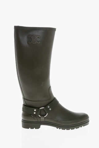Rubber RAIN Boots with Biker Detail