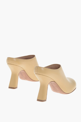 Leather Mules with Covered Heel 10cm