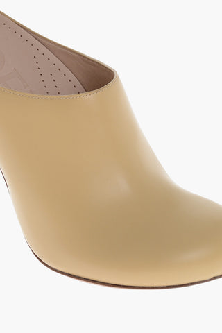 Leather Mules with Covered Heel 10cm