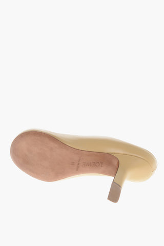 Leather Mules with Covered Heel 10cm