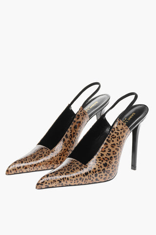 Patent Animal-Print Slingbacks with 11cm Stiletto Heel