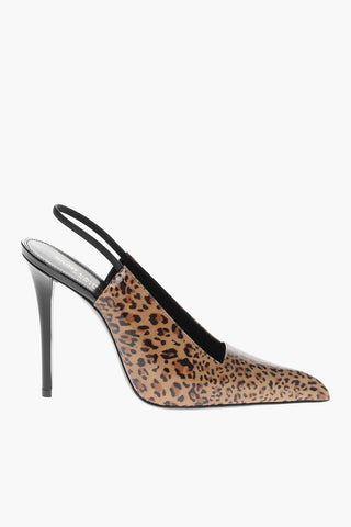 Patent Animal-Print Slingbacks with 11cm Stiletto Heel