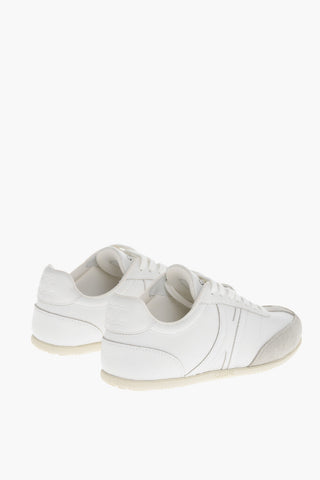 Leder-Sneaker mit Wildleder-Detail