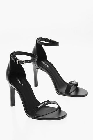 Leather SKINNY STRAP Sandals with Logo 9cm