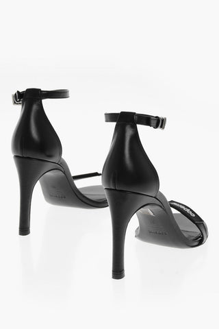 Leather SKINNY STRAP Sandals with Logo 9cm