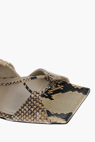 Lace-up RENEE Sandals with Snake Printed Leather