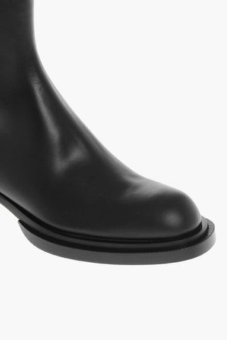 가죽 앵클 부츠 힐