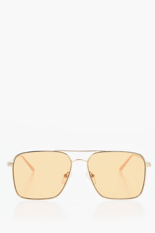 Metal SERPENT BROWN Aviator Sunglasses with Coloured Lenses