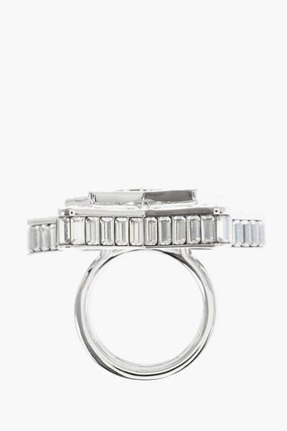Oversized Star-Shaped Cocktail Ring Embellished with Round Cut Crystals