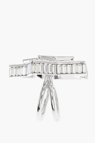 Oversized Star-Shaped Cocktail Ring Embellished with Round Cut Crystals
