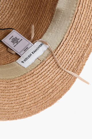 Solid Color Raffia BESA 6 Cloche Hat with Leather Detail