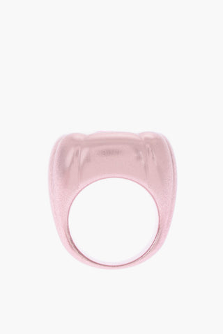 Iridescent Metal DULCIS Cocktail Ring with Cushion Cut Crystal