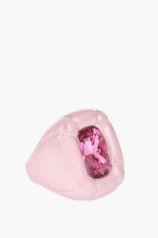 Iridescent Metal DULCIS Cocktail Ring with Cushion Cut Crystal