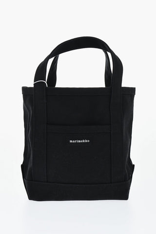 Solid Color MINI PERUSKASSI Handbag with Contrasting Logo