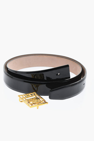  KHAITE Cintura in Vernice con Fibbia in Bronzo Placcato Oro 24K 30mm 