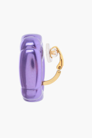 Metal DULCIS Clip Earrings with Cushion Cut Crystal