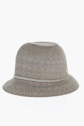 Raffia BESA 6 Cloche Hat with Leather Detail