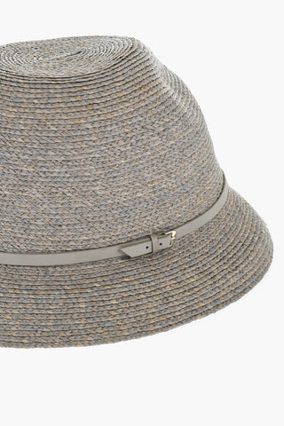 Raffia BESA 6 Cloche Hat with Leather Detail