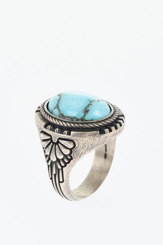 Brass NATIVE Ring with Rock