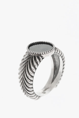 Signet Silver Ring with Rock