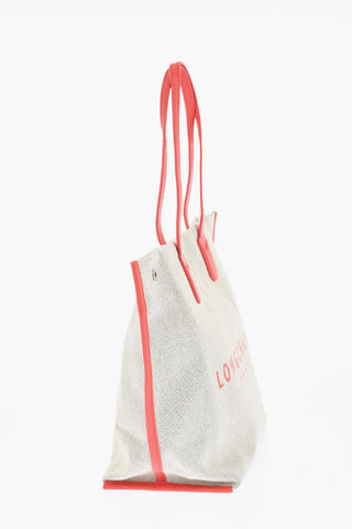 Canvas Tote Bag with Leather Trims