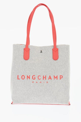 Canvas Tote Bag with Leather Trims