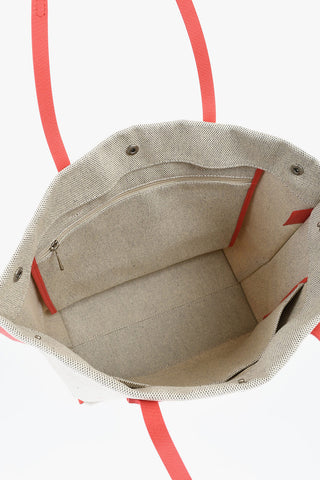 Canvas Tote Bag with Leather Trims