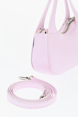 Leather Mini Baguette Bag with Removable Shoulder Strap