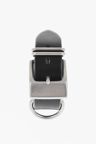 Leather Bracelet with Silver-Tone Buckle