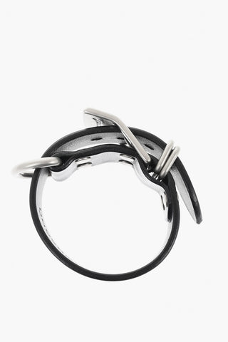 Leather Bracelet with Silver-Tone Buckle