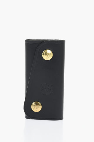 Leather Key Rings with Golden Effect