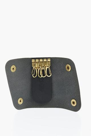 Leather Key Rings with Golden Effect