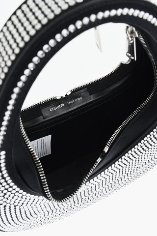 Satin Effect Baguette Bag with Rinestone Applications