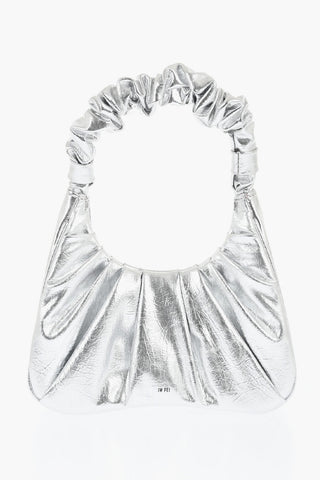 Ruched Metallic Faux Leather GABBI Hobo Bag