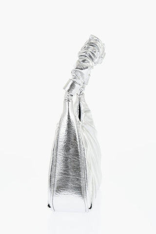 Ruched Metallic Faux Leather GABBI Hobo Bag