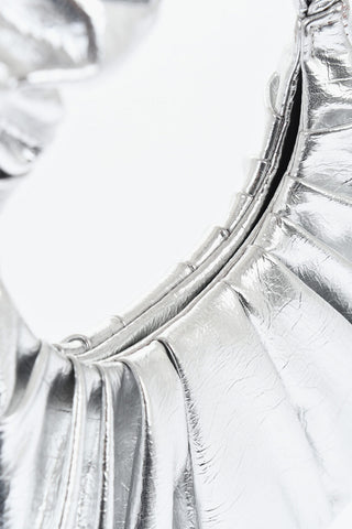 Ruched Metallic Faux Leather GABBI Hobo Bag