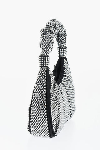 Mini Hobo Bag GABBI in Satin Con All-Over Strass