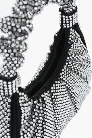 Mini Hobo Bag GABBI in Satin Con All-Over Strass