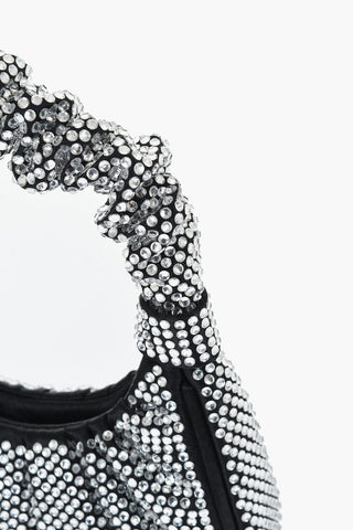 Mini Hobo Bag GABBI in Satin Con All-Over Strass