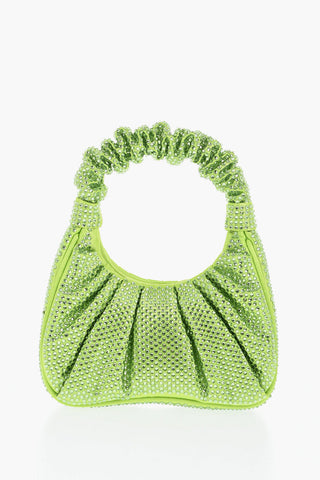 Mini Hobo Bag GABBI in Satin Con All-Over Strass