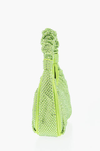 Mini Hobo Bag GABBI in Satin Con All-Over Strass