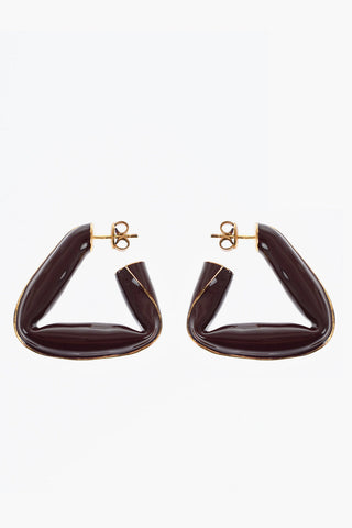 Enameled FOLD TRIANGLE Hoop Earrings