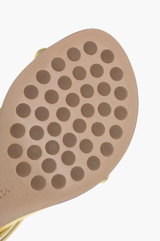 Sandali in Pelle Lamè con Nodo Frontale 5cm