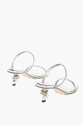 Lamé Leather Sandals KNOT with 4cm Design Heel