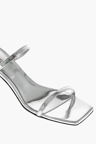 Lamé Leather Sandals KNOT with 4cm Design Heel