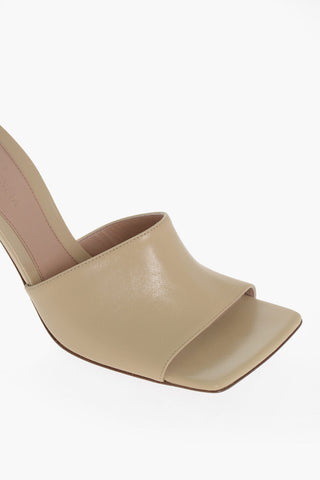 Sandali in Pelle con Punta Quadrata 10cm