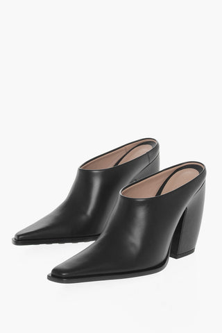 Leather Mules TEX with 10cm Covered Heel