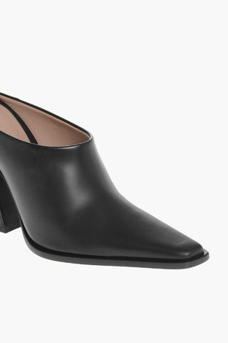 Leather Mules TEX with 10cm Covered Heel