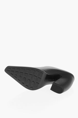 Leather Mules TEX with 10cm Covered Heel